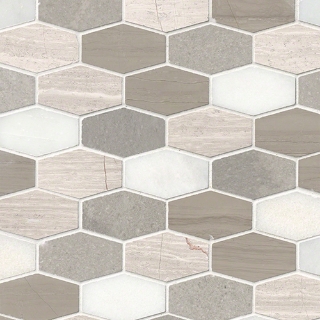 Picture of MSI - Marble Mosaics Other Honed Bellagio Blend Elongated Hexagon