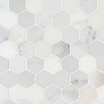 Picture of MSI - Marble Mosaics Hexagon 2 x 2 Honed Arabescato Carrara