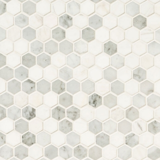 Picture of MSI - Marble Mosaics Hexagon 1 X 1 Polished Bianco Dolomite Tibi