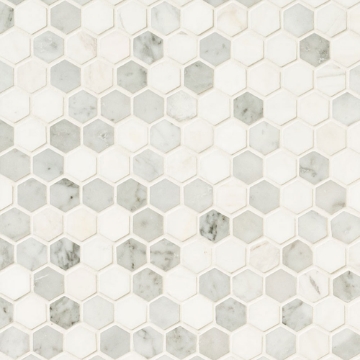 Picture of MSI - Marble Mosaics Hexagon 1 X 1 Polished Bianco Dolomite Tibi