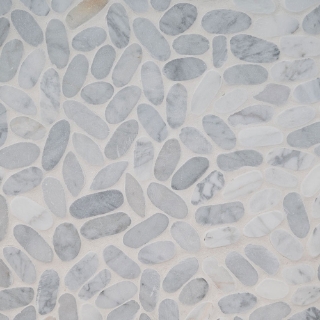 Picture of MSI - Rio Lago Pebble Mosaics 12 X 12 Tumbled Sliced Pebble Carrara White