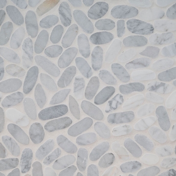 Picture of MSI - Rio Lago Pebble Mosaics 12 X 12 Tumbled Sliced Pebble Carrara White