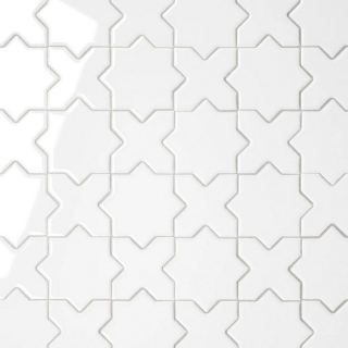 Picture of Bedrosians - Le Cafe Mosaic Cross & Star White Glossy