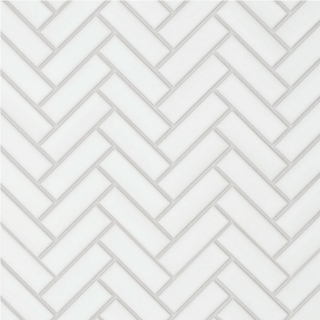 Picture of Bedrosians - Le Cafe Mosaic Herringbone White Matte