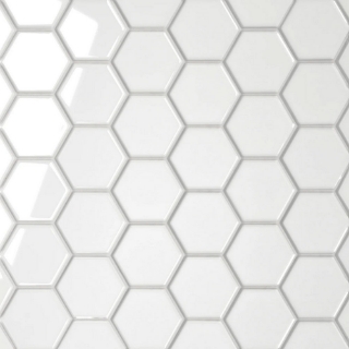 Picture of Bedrosians - Le Cafe Mosaic Hexagon 2 x 2 White Glossy