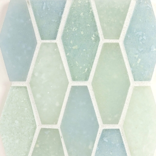 Picture of Ceramica Etc - Liquid Glass Small Elongated Hexagon Carribean Blend