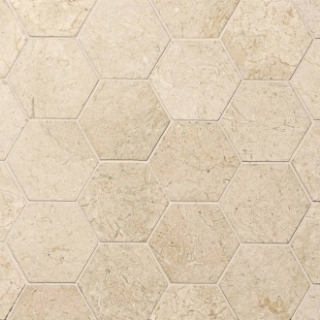 Picture of Bedrosians - Marble Stone Hexagon Mosaic Crema Marfil Honed