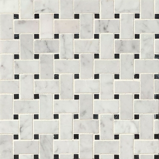 Picture of Bedrosians - Marble Stone Mosaic Basketweave Aurora